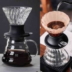 Cam Kahve Dripper Kahve Damlatıcı Demleme Aleti, 200 ml