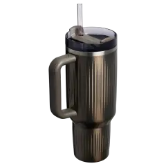 Quencher® H2.0 Fluted Tumbler Pipetli Termos Bardak | 1.18L Gunmetal Shine