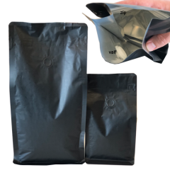 Aluminyum Valfli Zipli Kahve Torbası 1 Kg Flat Bottom (Valfli ve Zipli)