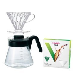 Yılbaşına Özel Hario V60 02 Drip Kahve Servis Sürahisi & V60 02 Dripper Filtresi & V60 02 Dripper