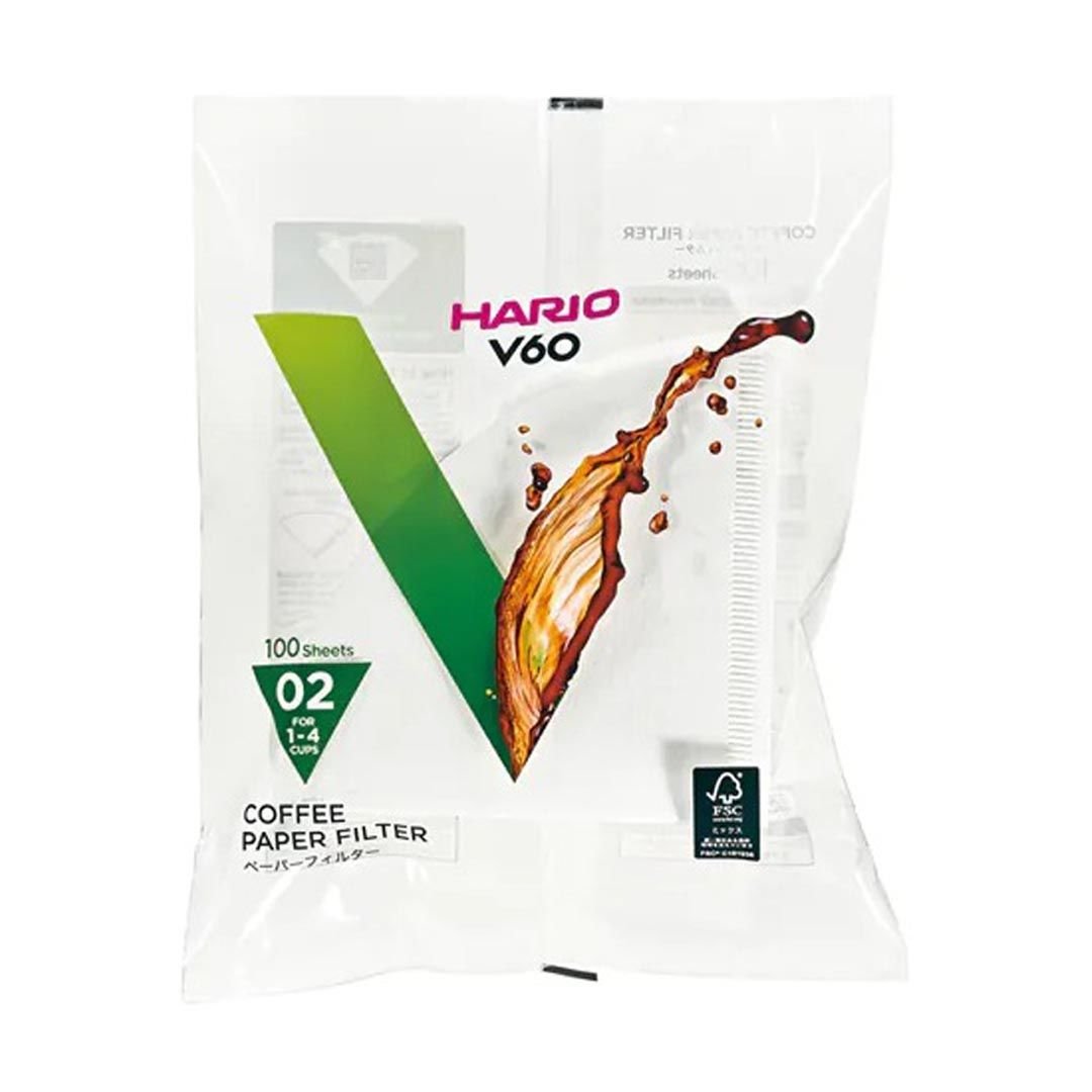 Hario V60 02 Beyaz Dripper Filtresi (100 adet)