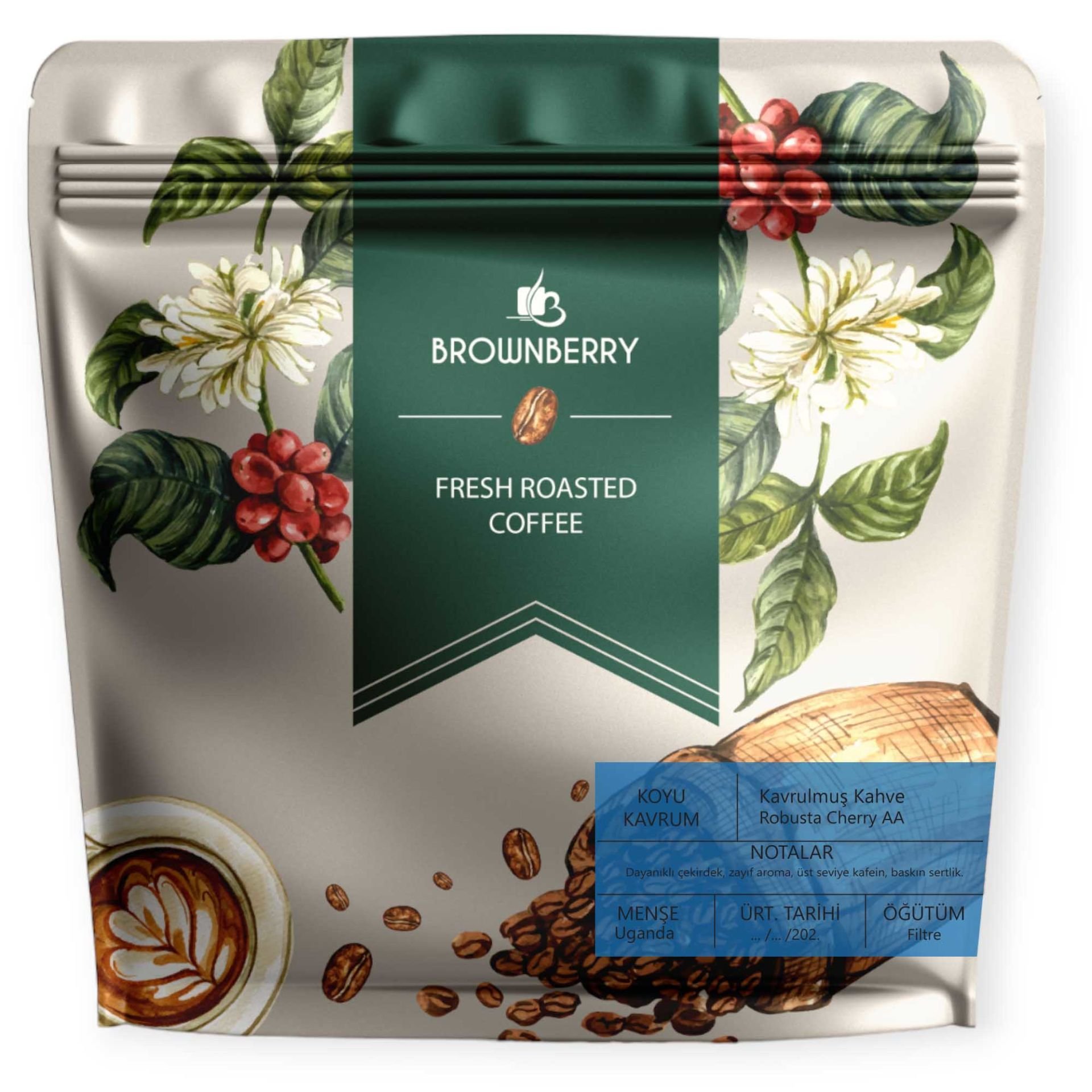 Robusta Kahve Kavrulmuş Orta Öğütülmüş-Filter Gr - 1 Kilogram - Koyu Kavrum (Bold Roast)